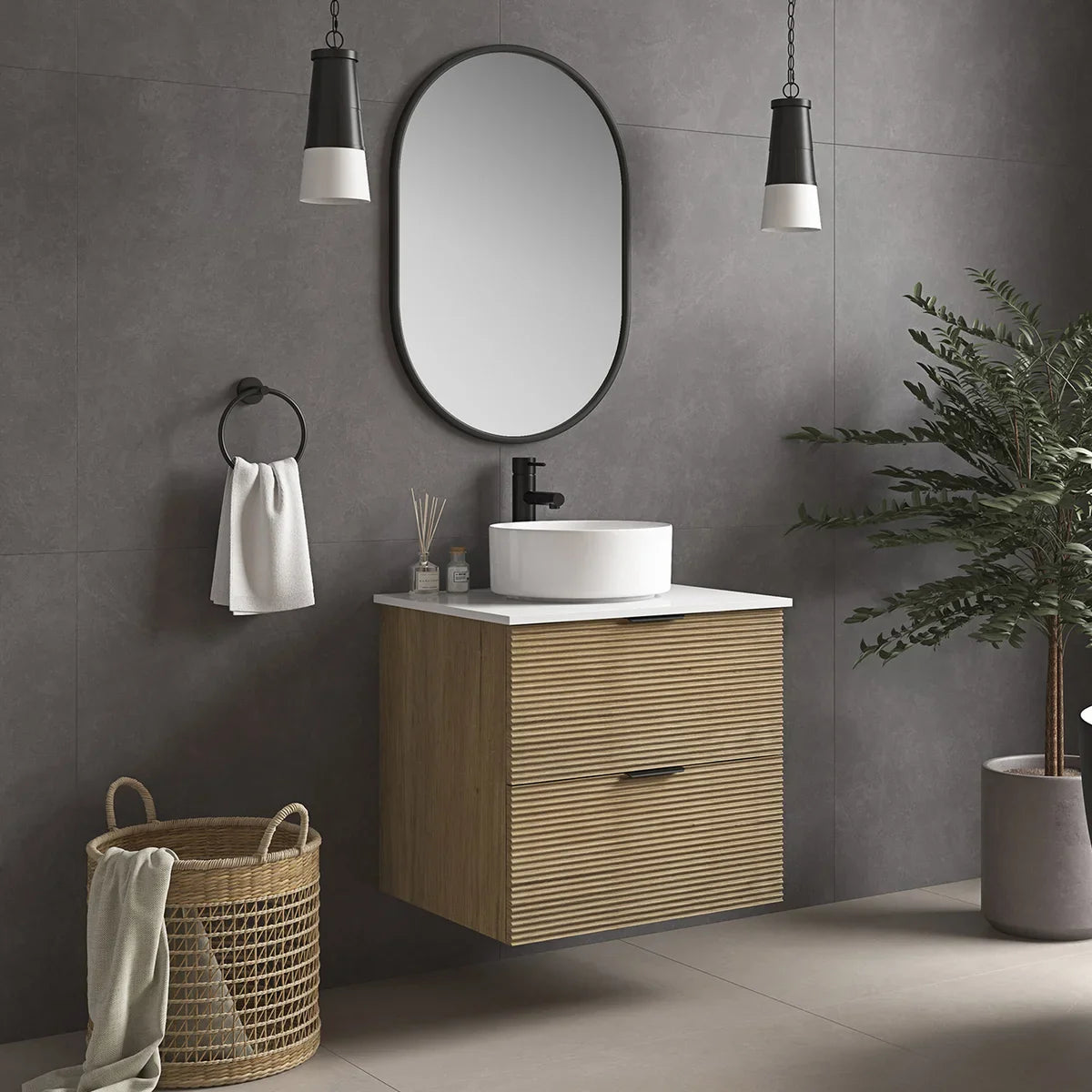 Ove Decors Archie Walnut Vanity with Engineered Stone Top