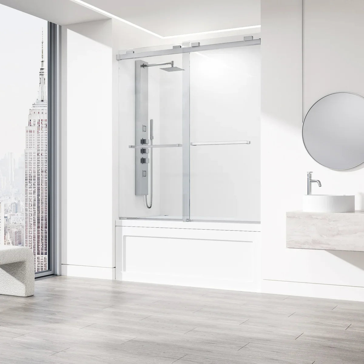 VIGO Houston Frameless Sliding Tub Door