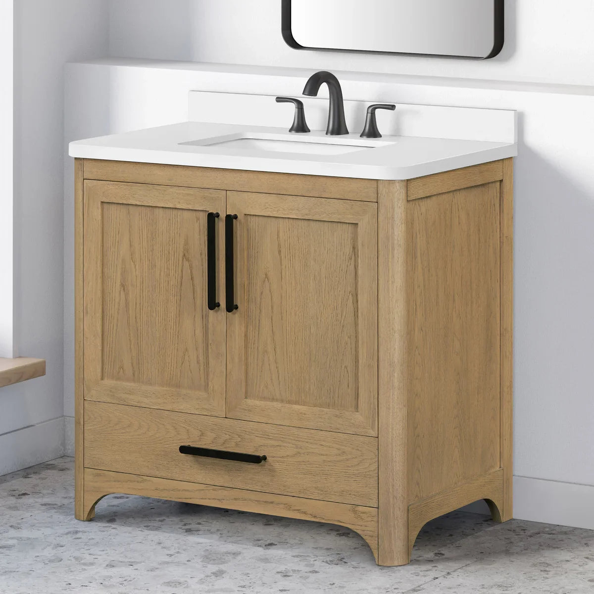 OVE Decors Adrian Vanity with Quartz Top in Brown
