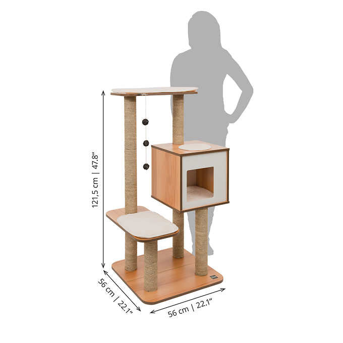 Catit Vesper Walnut V-High Base with Condo Cat Tree - alternate view 2