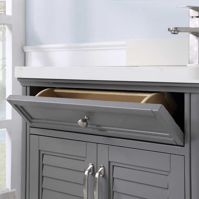 Northridge Home Augusta 30 in. Louvered Reversible Door Bathroom Vanity