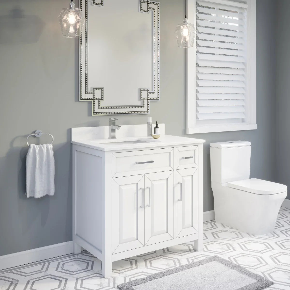 Studio Bathe Thomson Vanity with Power Bar, White