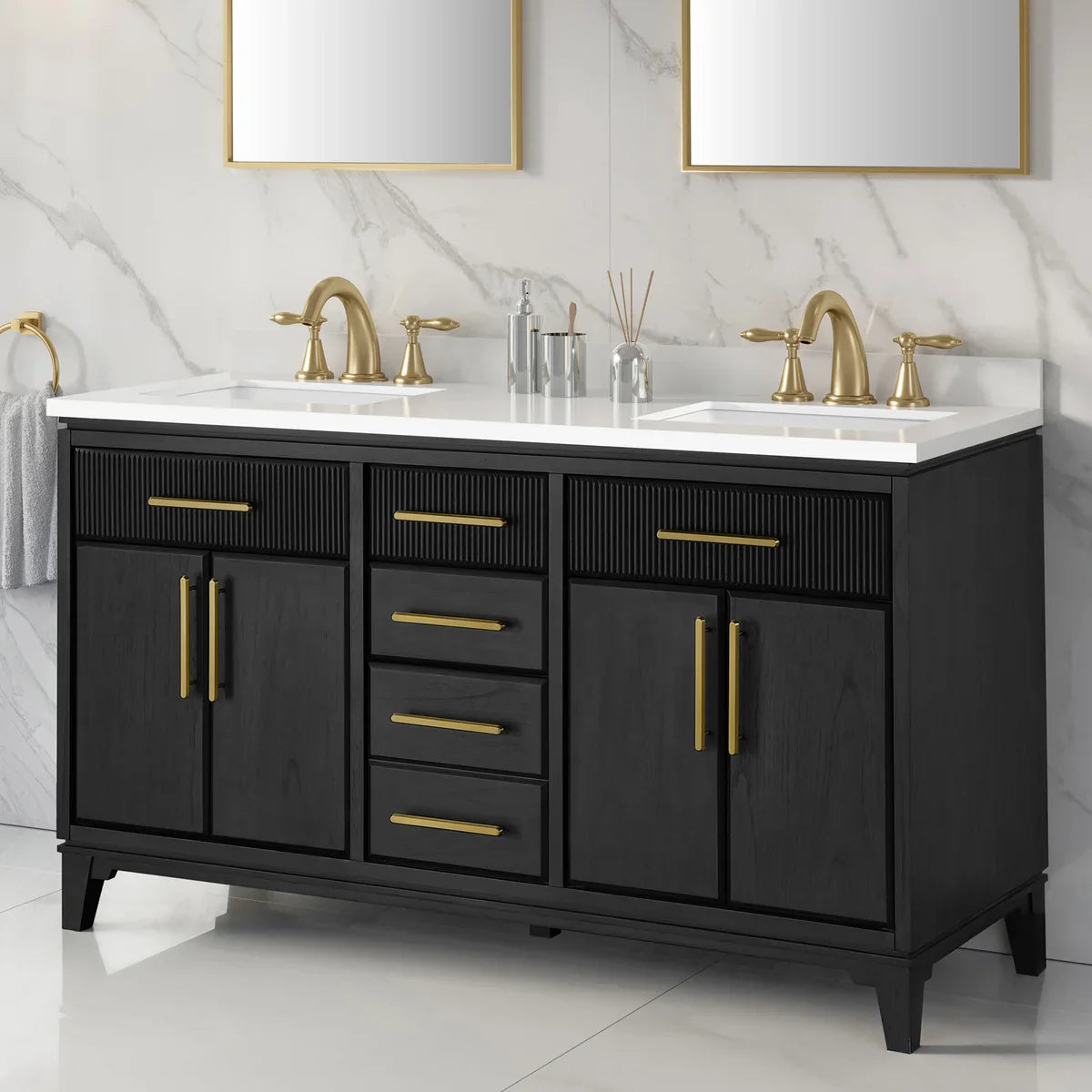 Loxley Rowe Marbella Vanity in Dark Ebony with Quartz Top