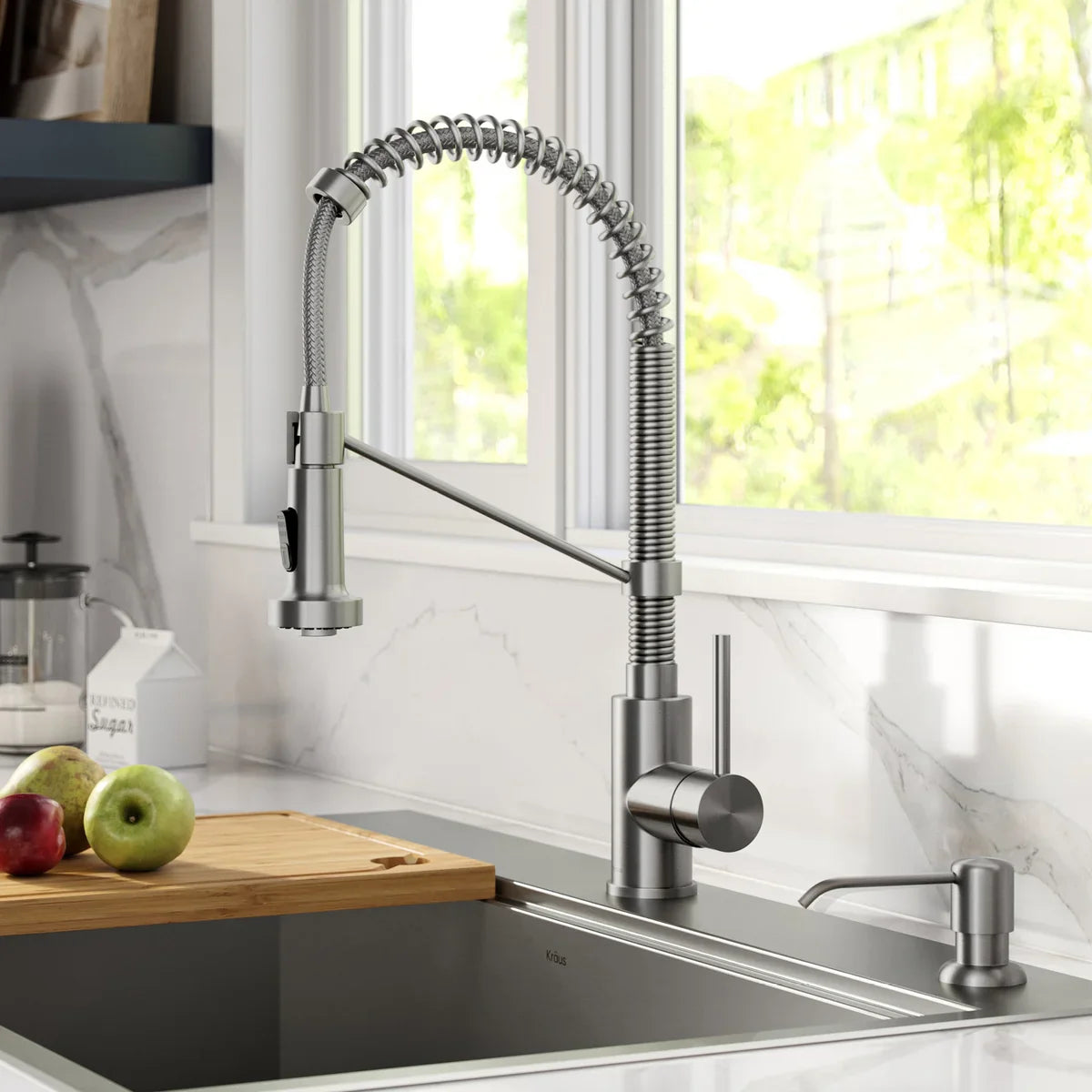 KRAUS Bolden 18-in Pull-down Faucet with Soap Dispenser
