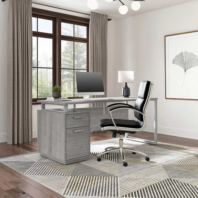 Bestar Panorama Computer Desk with Drawers