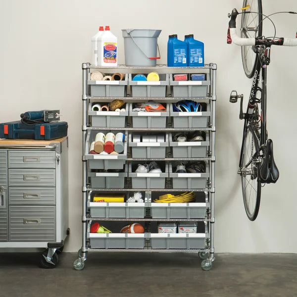 Vancouver Classics 7-Tier Steel Wire 16 Bin Rack Storage Shelving