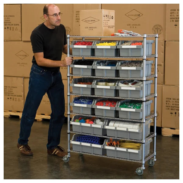 Vancouver Classics 7-Tier Steel Wire 16 Bin Rack Storage Shelving