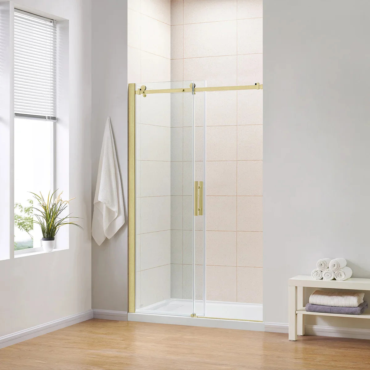 OVE Decors Kelsey 48 in. Sliding Glass Shower Door with Hardware