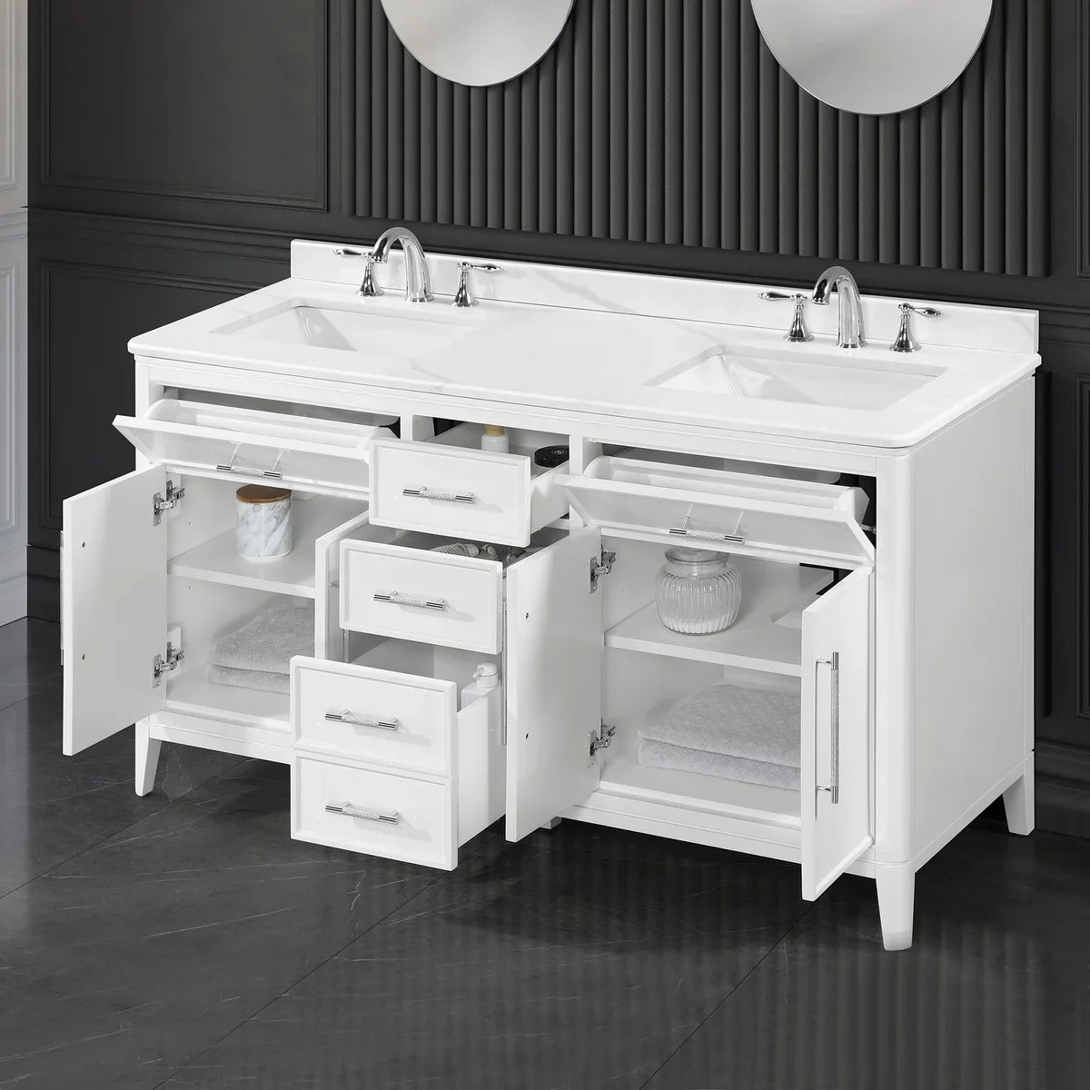 Loxley Rowe Venice Vanity in White with Quartz Top