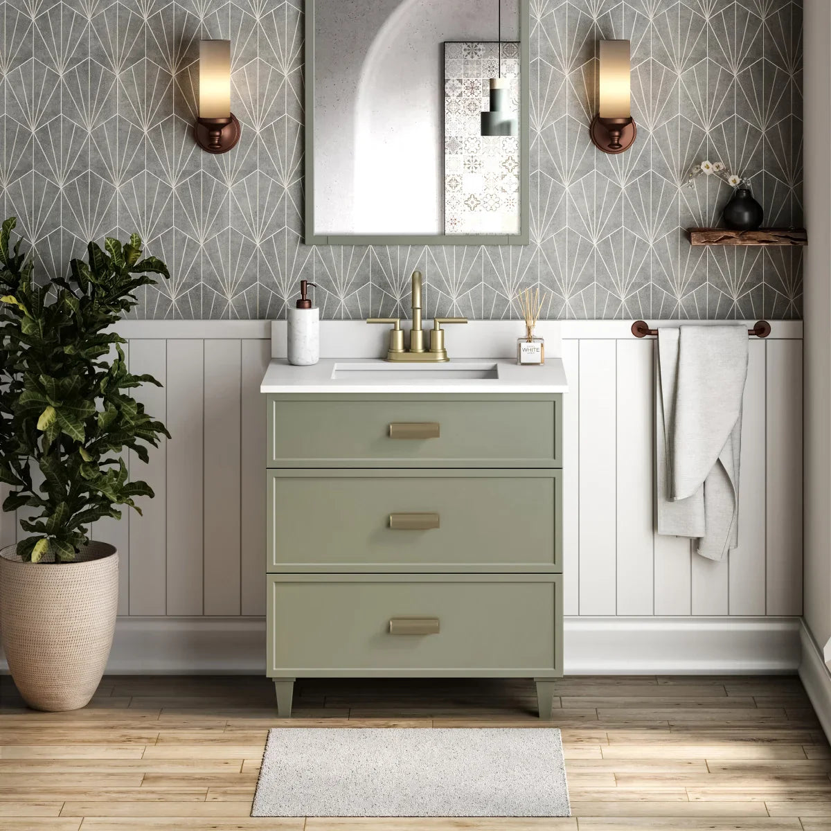 MagickWoods Evanston Evergreen Fog Bathroom Vanity