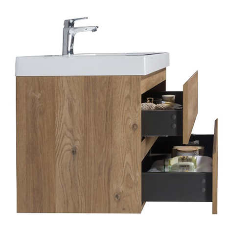 SERA CAPRI Vanity with Glossy White Polymarble Countertop