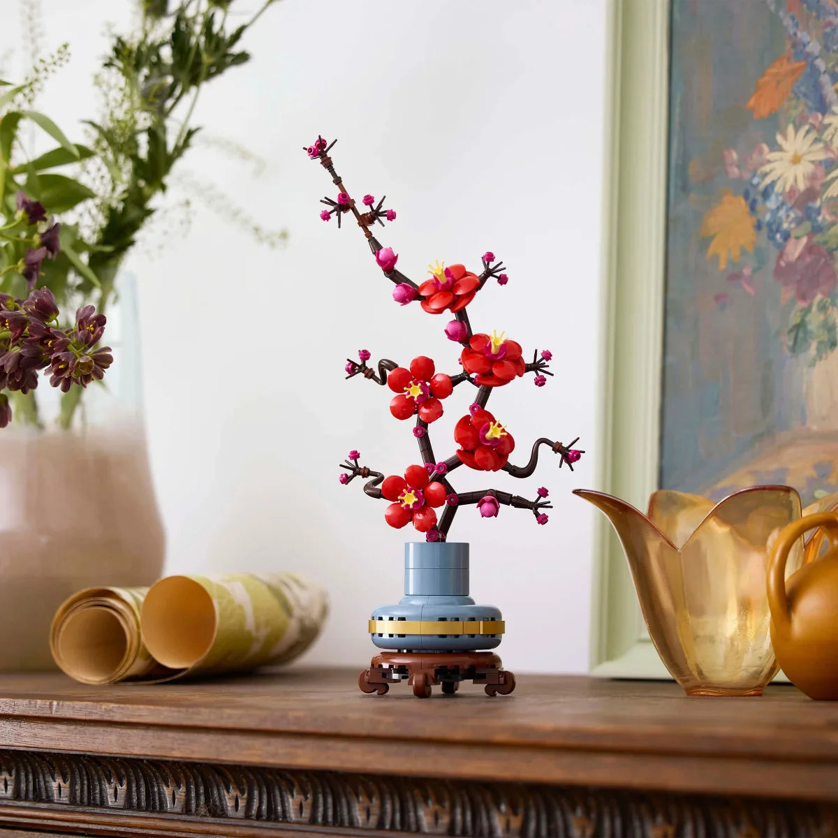 LEGO Icons Plum Blossom Flower Décor Display Set for Office Décor
