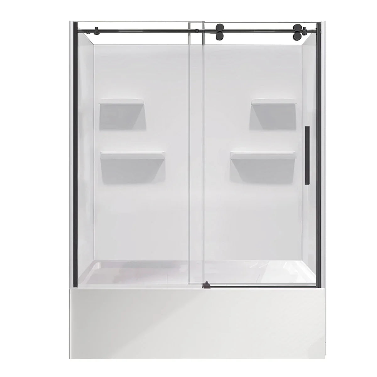 Appollo Cameron 32 in. x 60 in. Skirted Bathtub with Shower Doors and Wall Kit, Left Drain