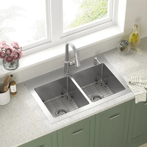 American Standard Raviv 32-Inch Stainless Steel Kitchen Sink With Pull-down Faucet