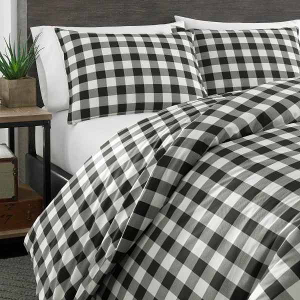 Eddie Bauer Home - Mountain Plaid Black Comforter Set