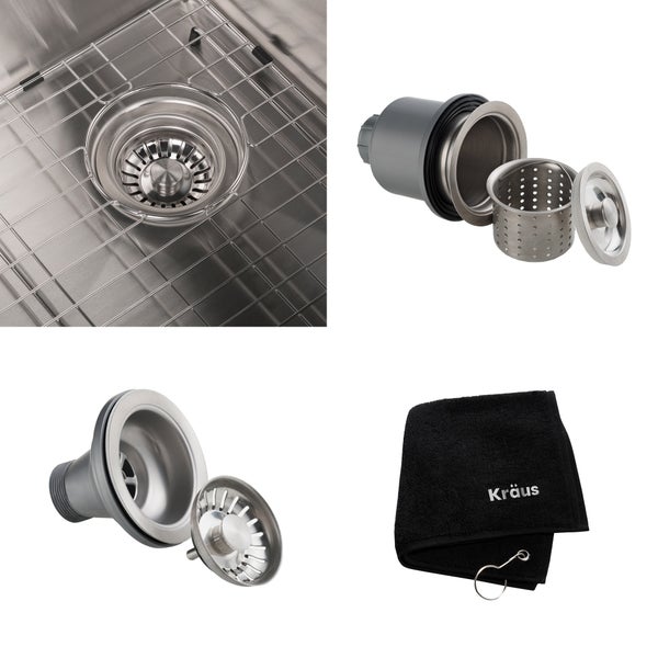 KRAUS Undermount Double Bowl Stainless Steel Sink, 33 in.