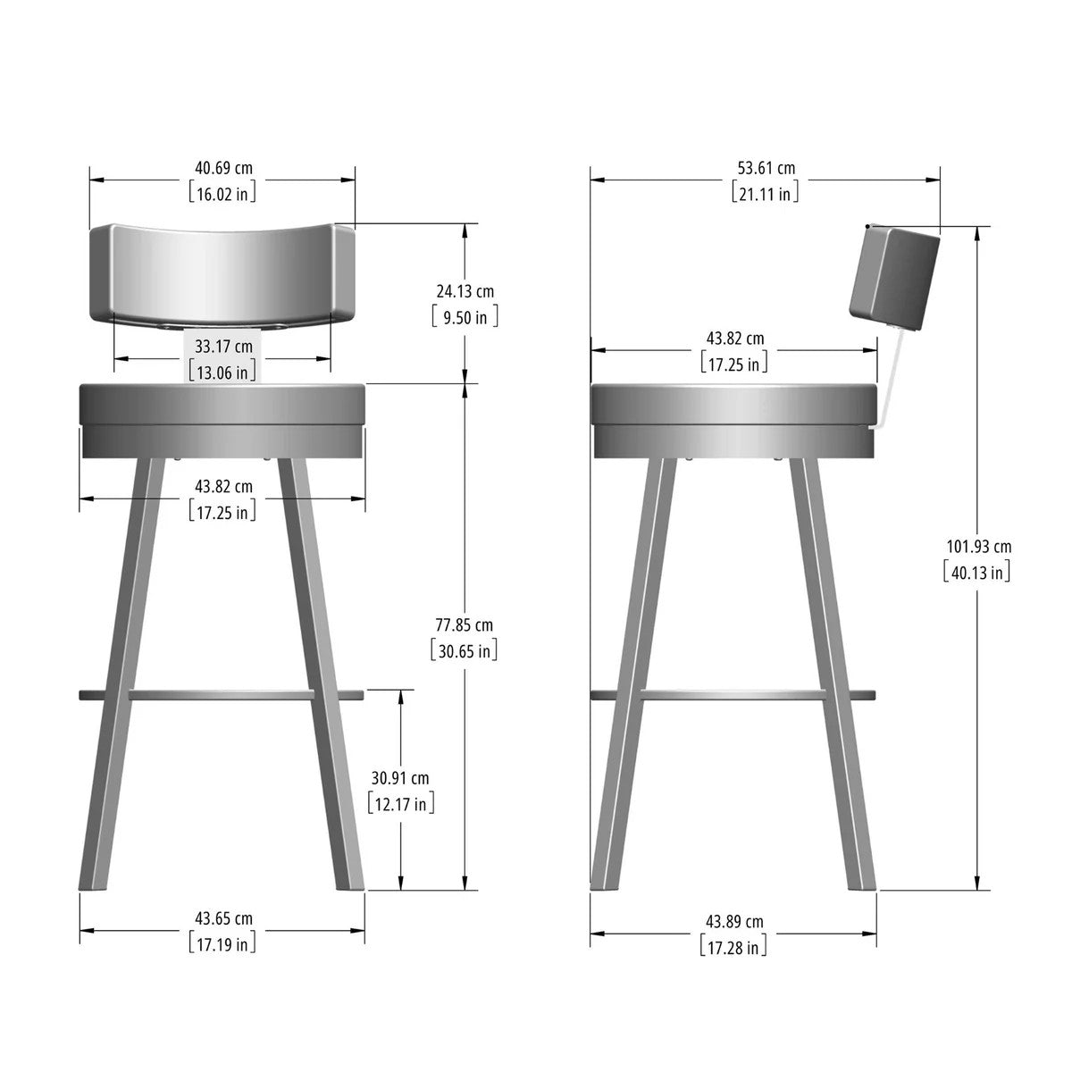 Amisco Morgan Bar Stool or Counter Stool