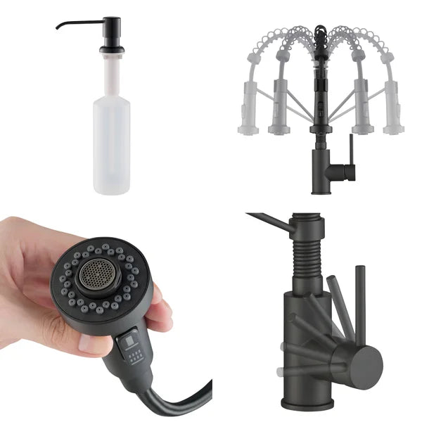 KRAUS Bolden 18-in Pull-down Faucet with Soap Dispenser