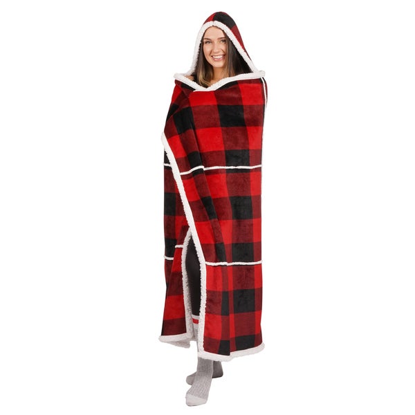 S&Co. Home - Hooded Throw with Sherpa