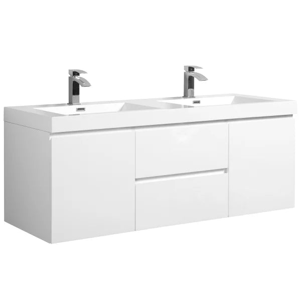 SERA 60 in. CAPRI Vanity with Glossy White Countertop