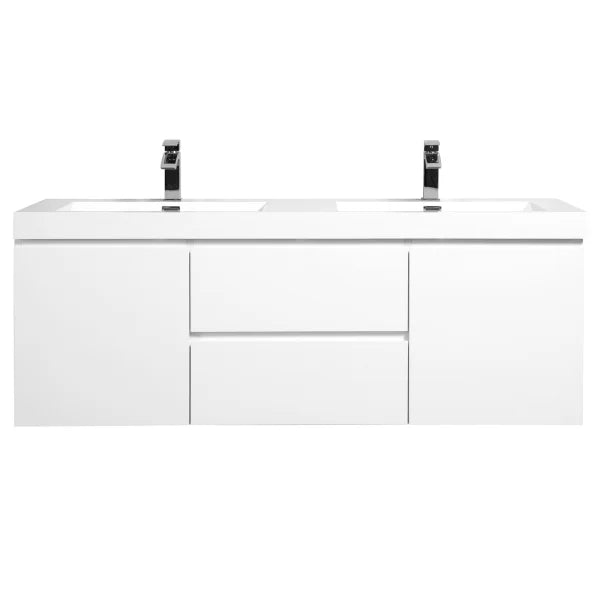 SERA 60 in. CAPRI Vanity with Glossy White Countertop