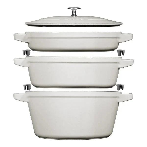 STAUB Stackable Cast Iron Dutch Oven Set, Medium, 4-piece