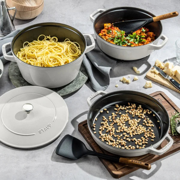 STAUB Stackable Cast Iron Dutch Oven Set, Medium, 4-piece