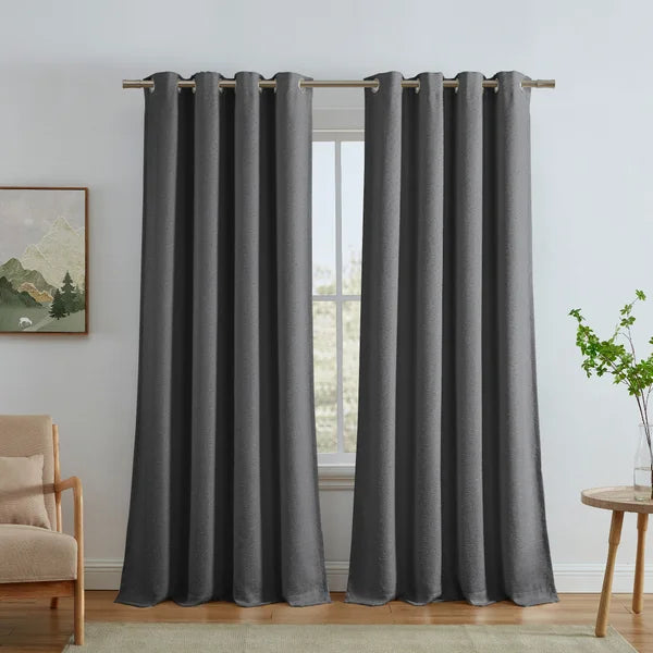 SUN+BLK Rhodes Collection Bouclé Blackout Curtain Panel, 2-panel