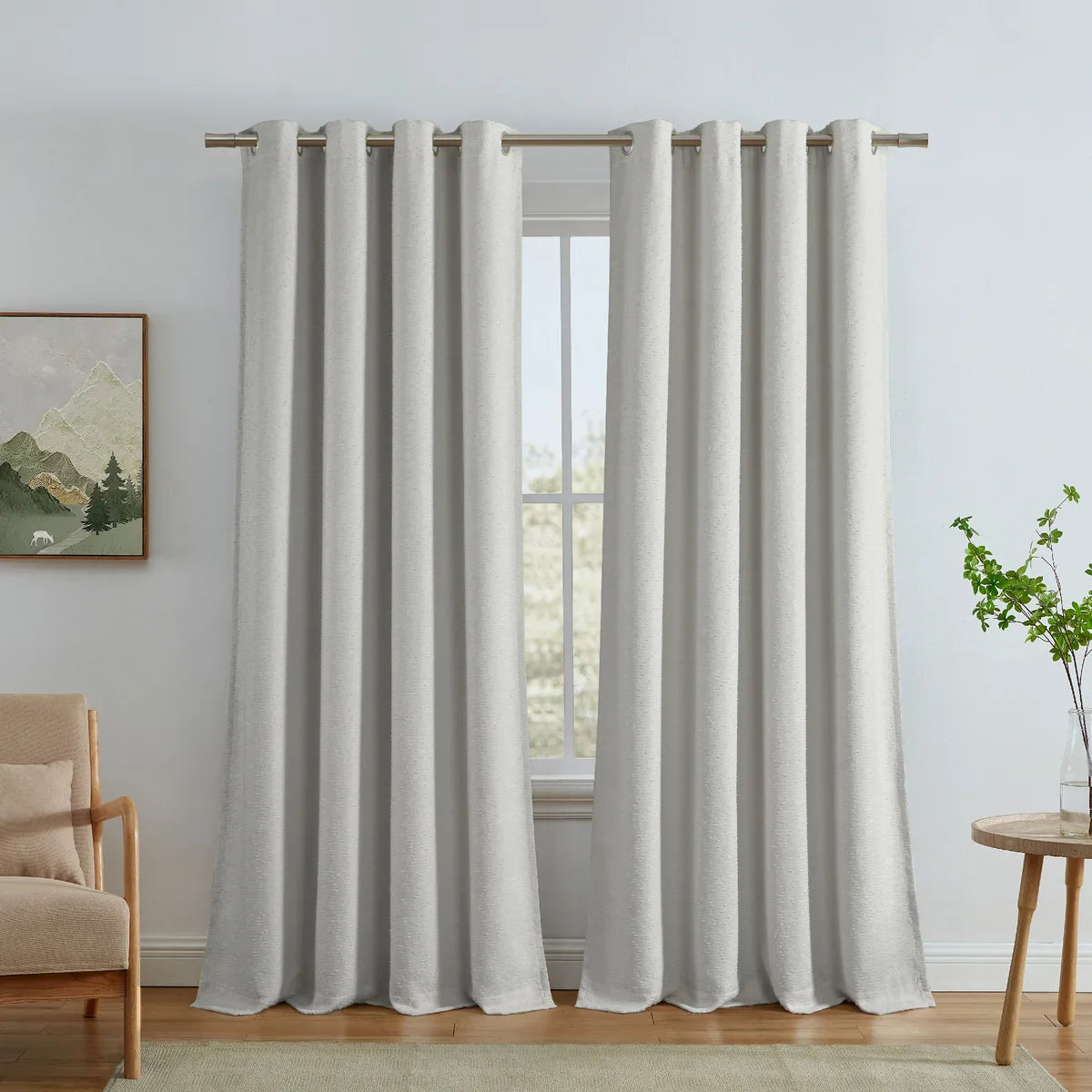SUN+BLK Rhodes Collection Bouclé Blackout Curtain Panel, 2-panel