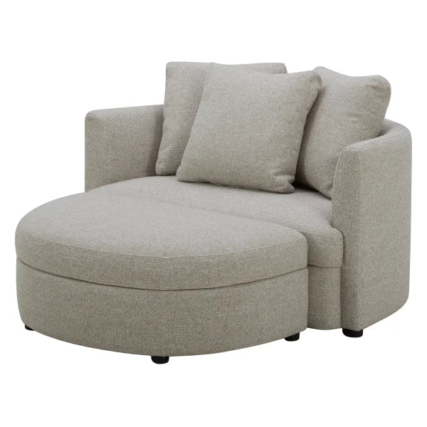 Aiden & Ivy Fabric Accent Chair with Storage Ottoman