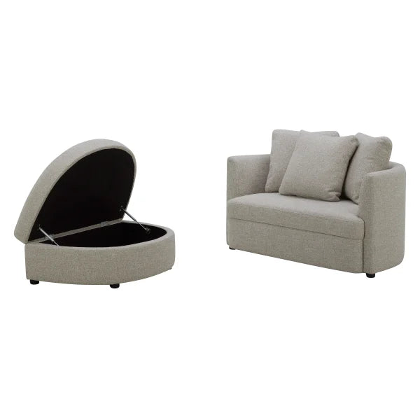 Aiden & Ivy Fabric Accent Chair with Storage Ottoman