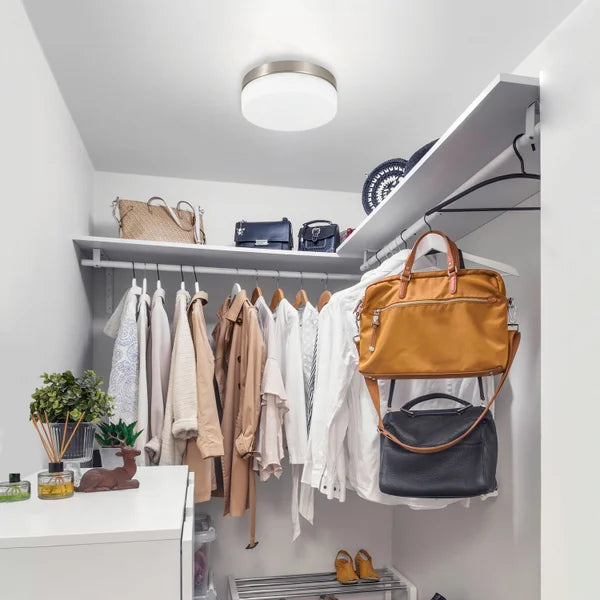 Luminus 11-in Brushed Nickel LED Flush Mount Ceiling Light