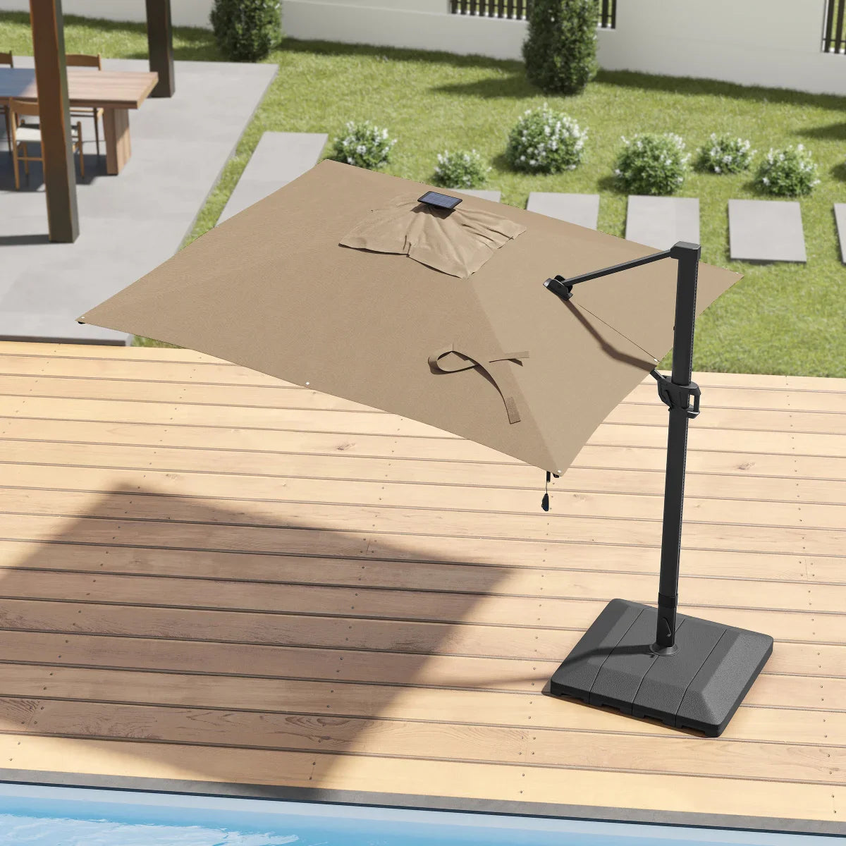 Sirio 3 m x 3 m (10 ft. x 10 ft.) Cantilever Umbrella with Solar Powered LED