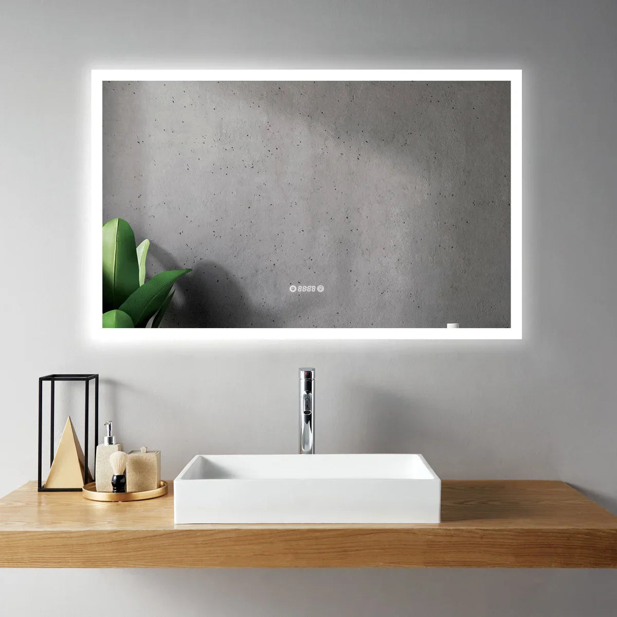 SERA  LED Mirror Frosted Edge with Time and Temperature Function