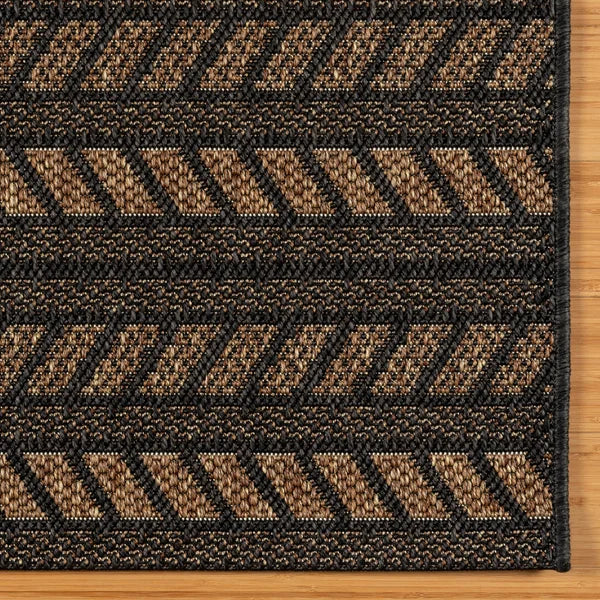 Gertmenian Toscana Collection Ellis Chestnut Black Outdoor Area Rug
