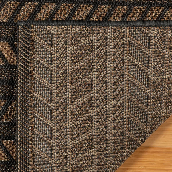 Gertmenian Toscana Collection Ellis Chestnut Black Outdoor Area Rug