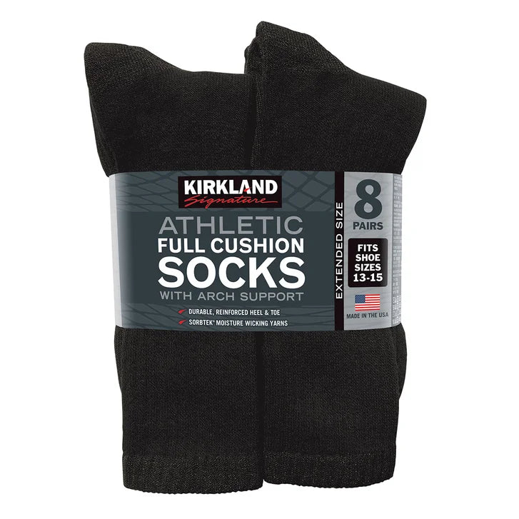 Kirkland Signature Men's Athletic Sock, 8-pair
