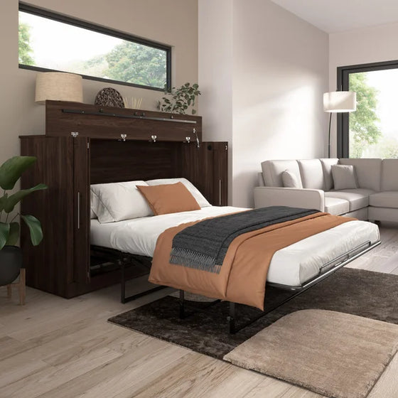 Bestar Allure Queen Cabinet Bed with Mattress