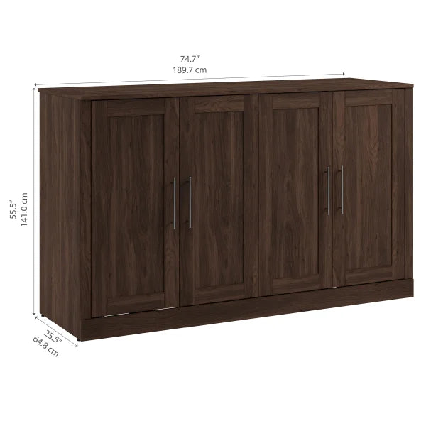 Bestar Allure Queen Cabinet Bed with Mattress