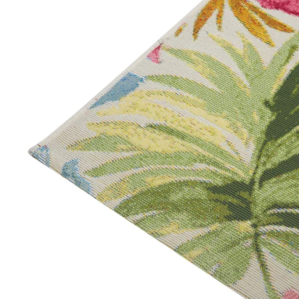 Viana Maldives Collection Pink Flowers Indoor/Outdoor Area Rug