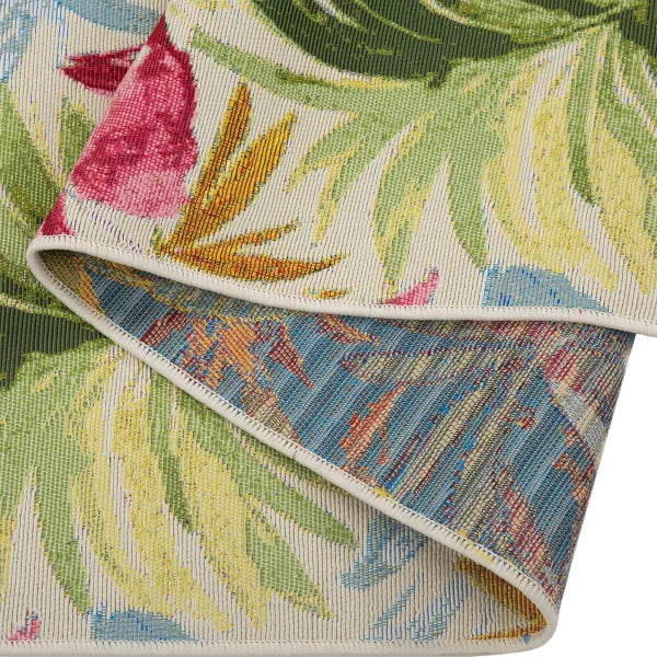 Viana Maldives Collection Pink Flowers Indoor/Outdoor Area Rug