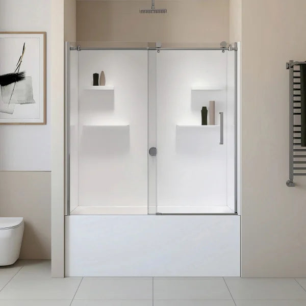 Appollo Cameron 32 in. x 60 in. Skirted Bathtub with Shower Doors and Wall Kit, Left Drain