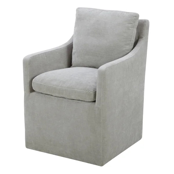 Aiden & Ivy Contessa Fabric Dining Armchair with Casters