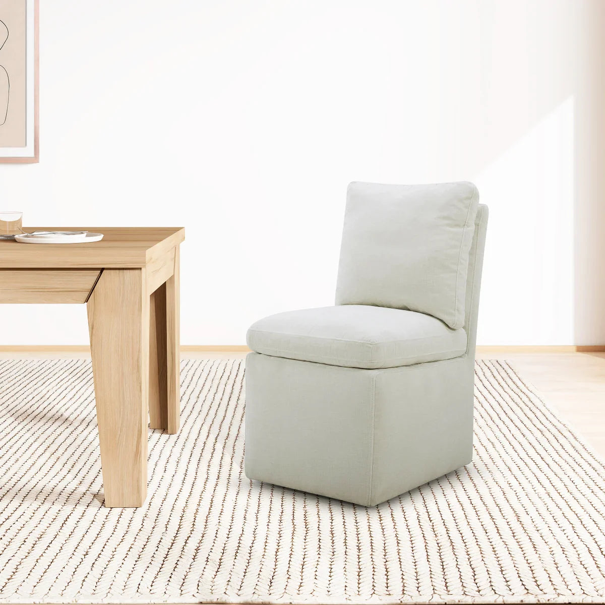 Aiden & Ivy Armless Fabric Dining Chair