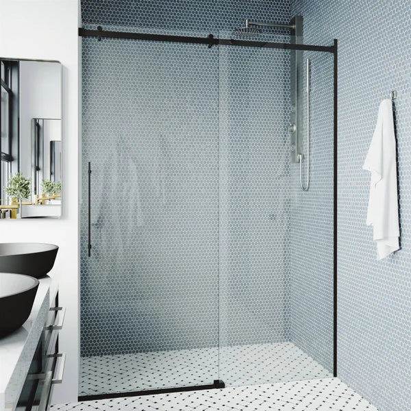 VIGO Luca Adjustable Frameless 60 in. Sliding Shower Door