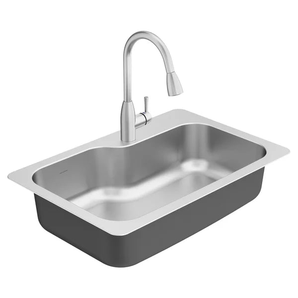 American Standard Fairacres Stainless Steel Kitchen Sink With Pull-down Faucet