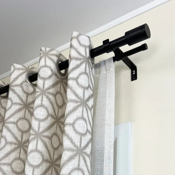 Versailles Imperial Ringlets Finial Double Curtain Rod Set