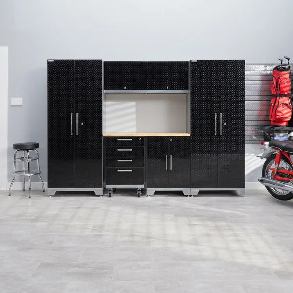 NewAge Products Performance Diamond Plate Series Garage Cabinets, 7-piece Set