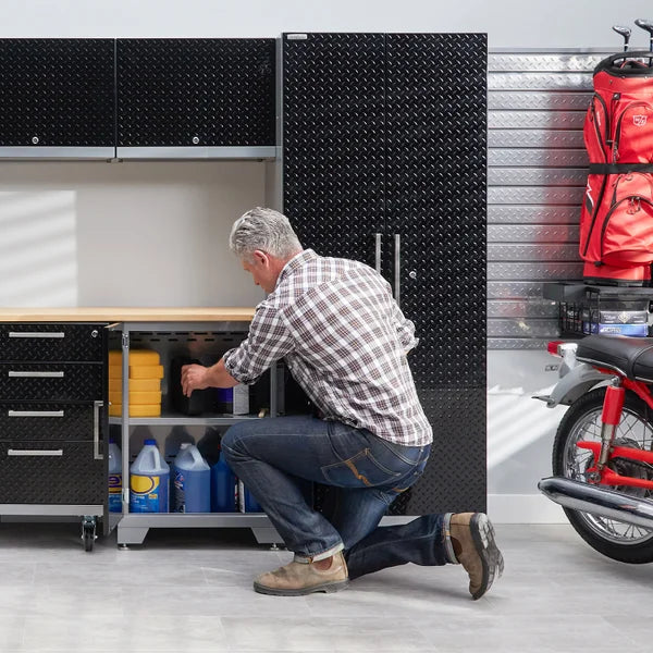 NewAge Products Performance Diamond Plate Series Garage Cabinets, 7-piece Set