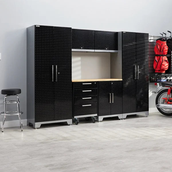 NewAge Products Performance Diamond Plate Series Garage Cabinets, 7-piece Set